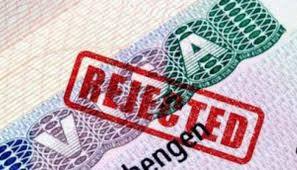 A picture of a UK visa rejection