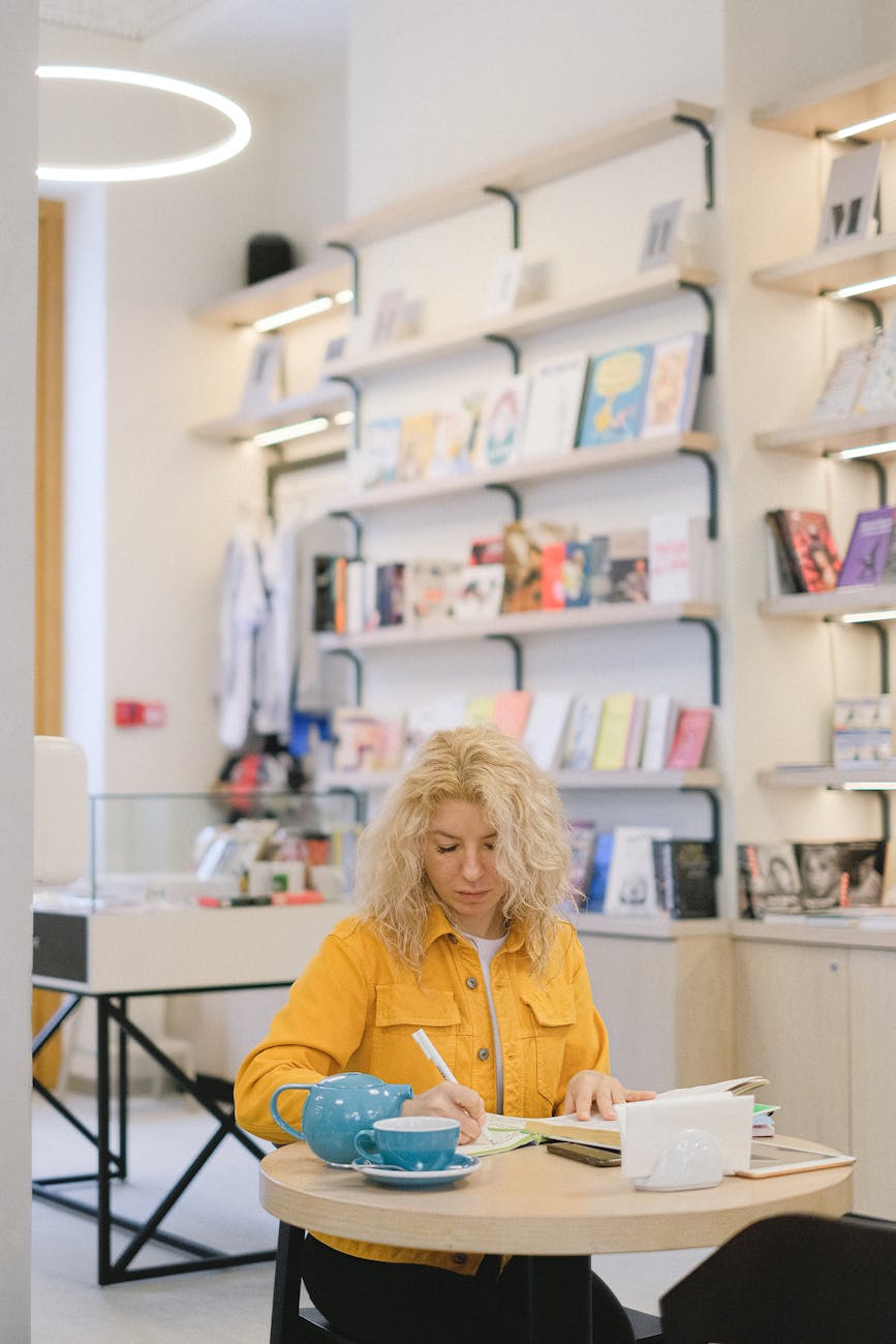 A female student studying in college