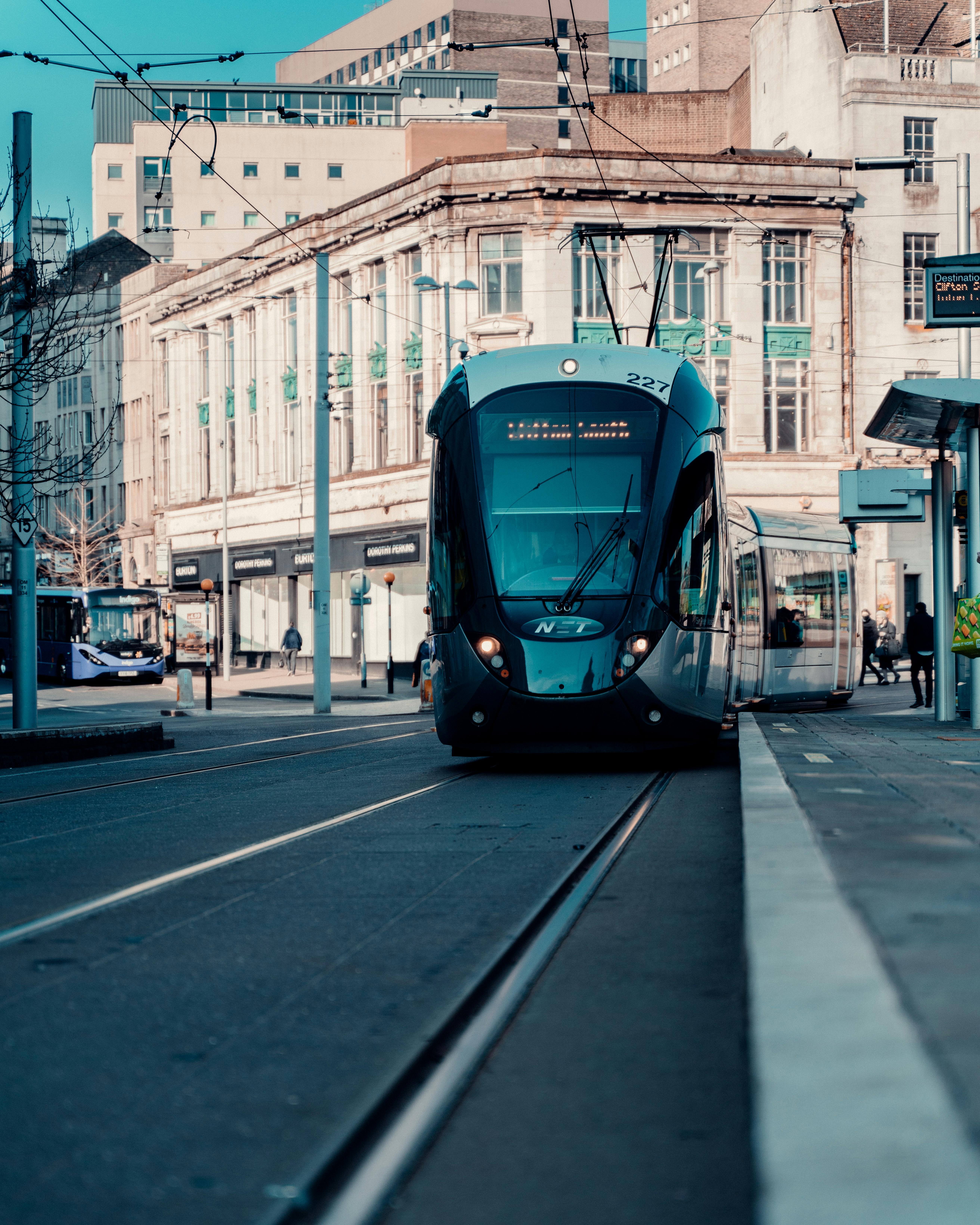 Tram passing through Nottingham