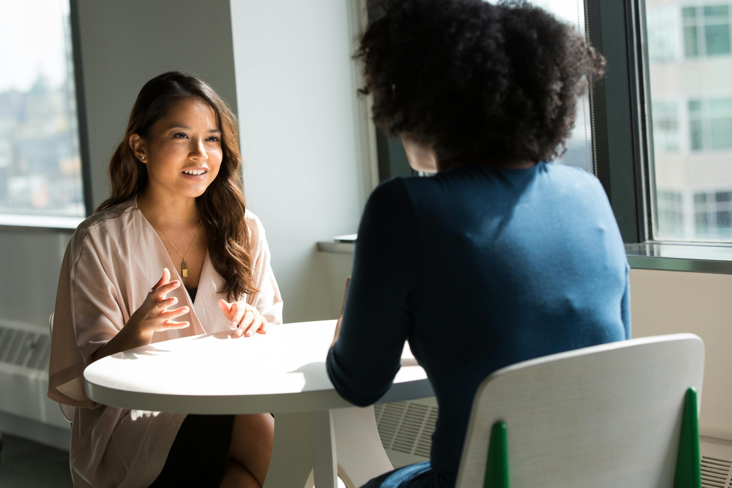 2 women talking