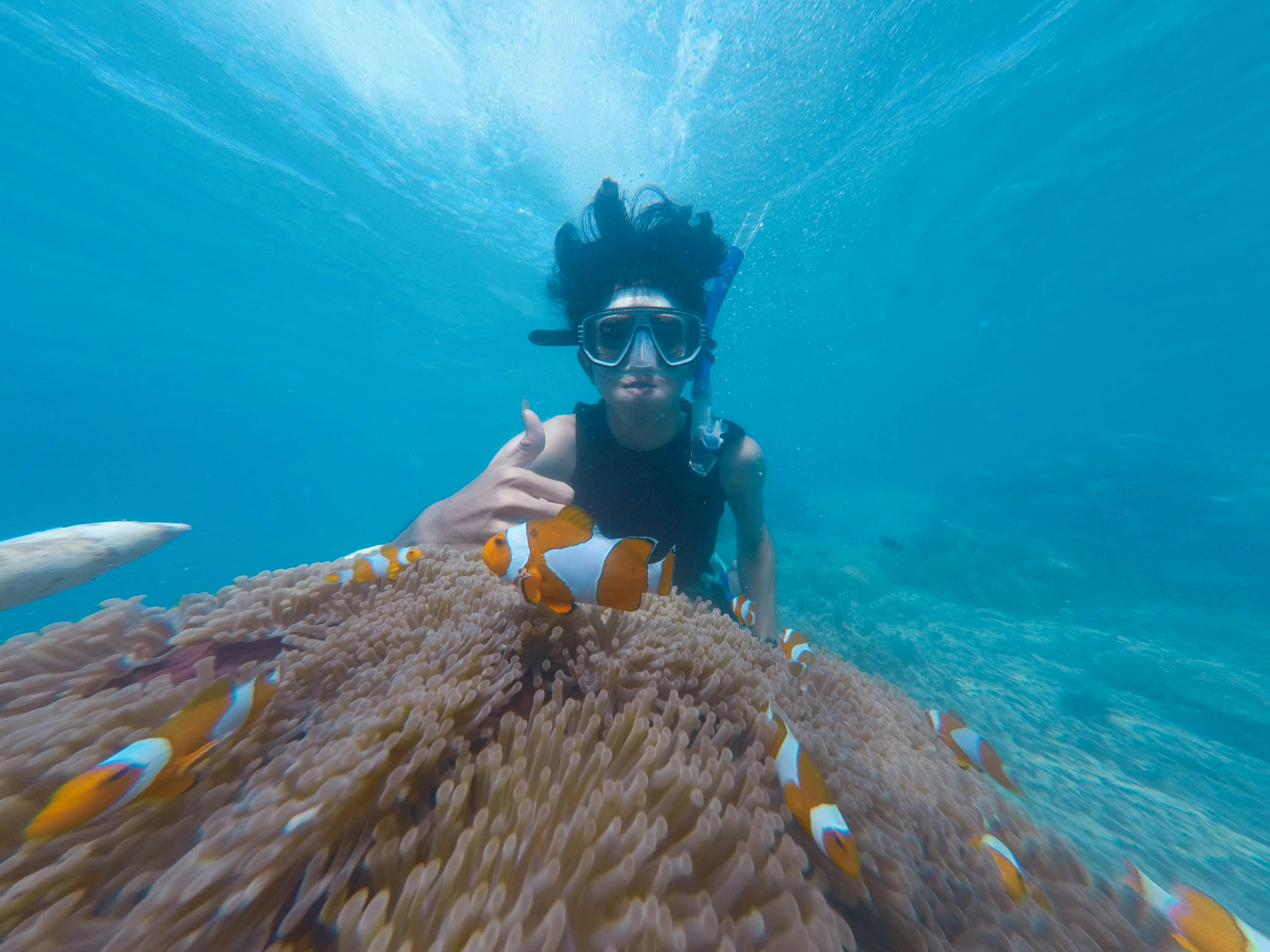 A woman Snorkeling