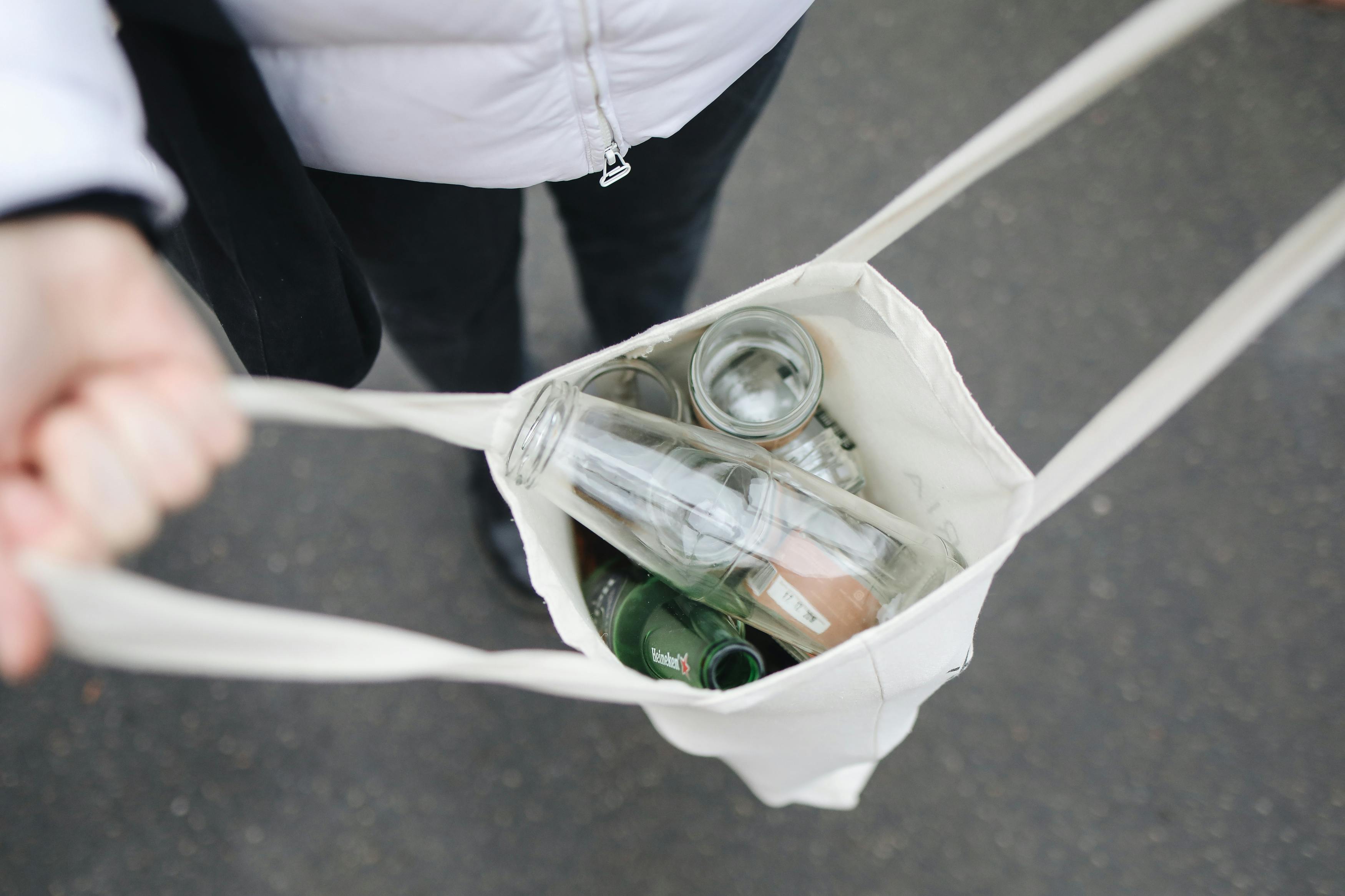 bottle waste in a bag