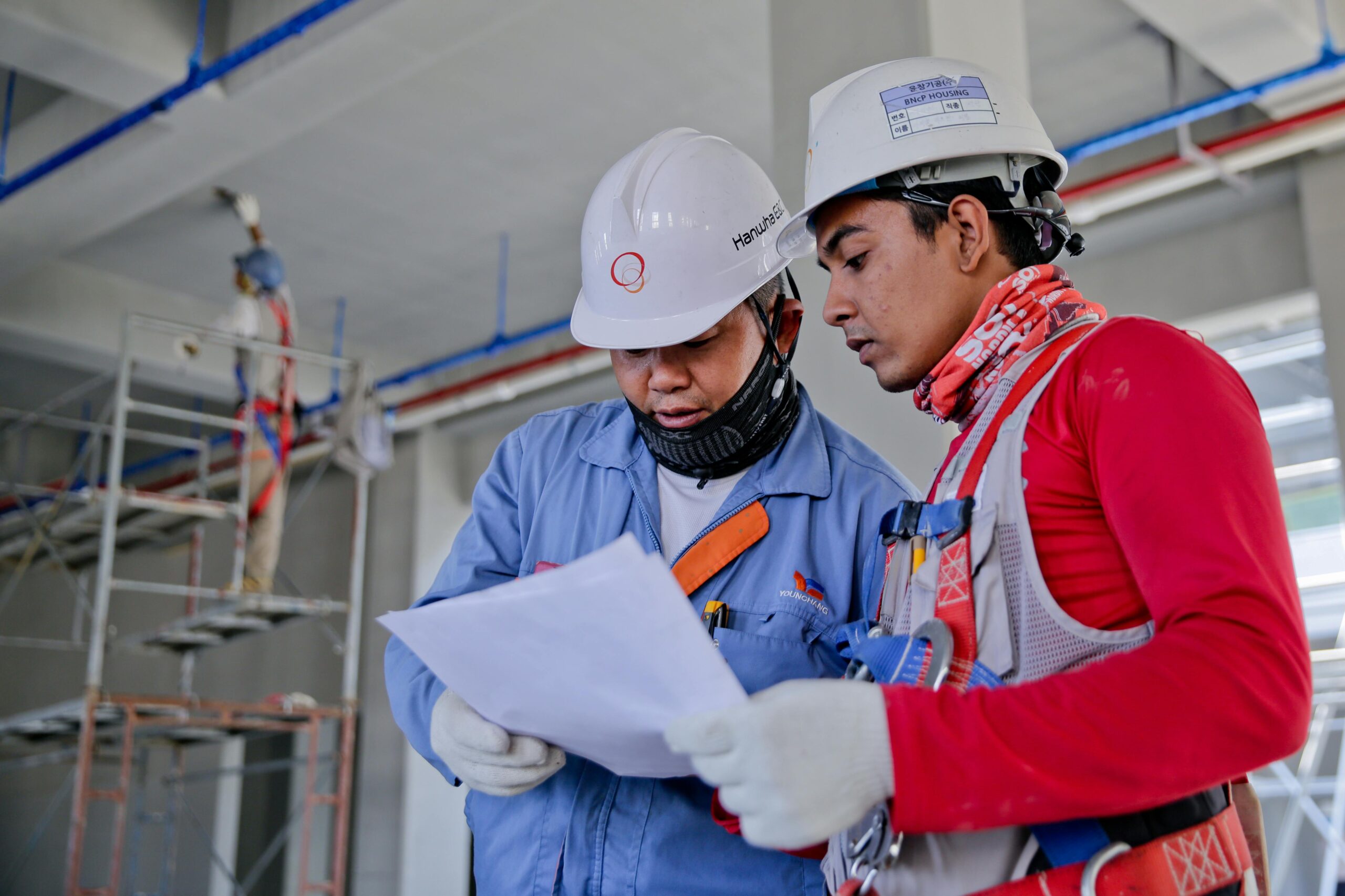 engineers at a construction site