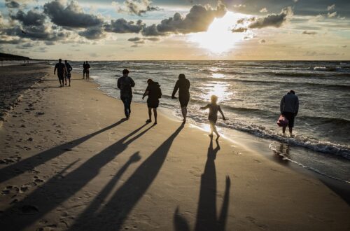 family on a beach