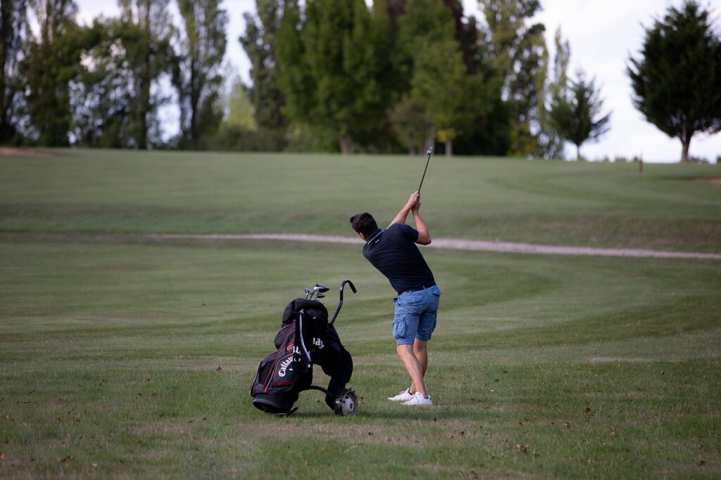 a man golfing