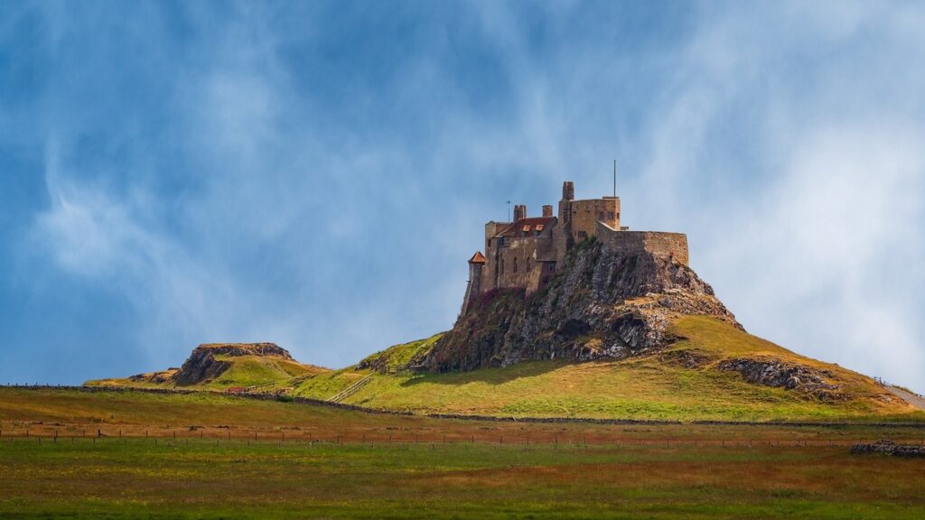 house on a hill in Holy Island of Northumberland