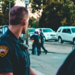 police officers in a park