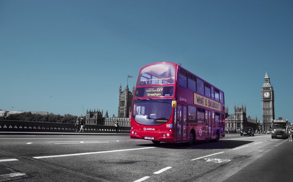 red bus in the UK