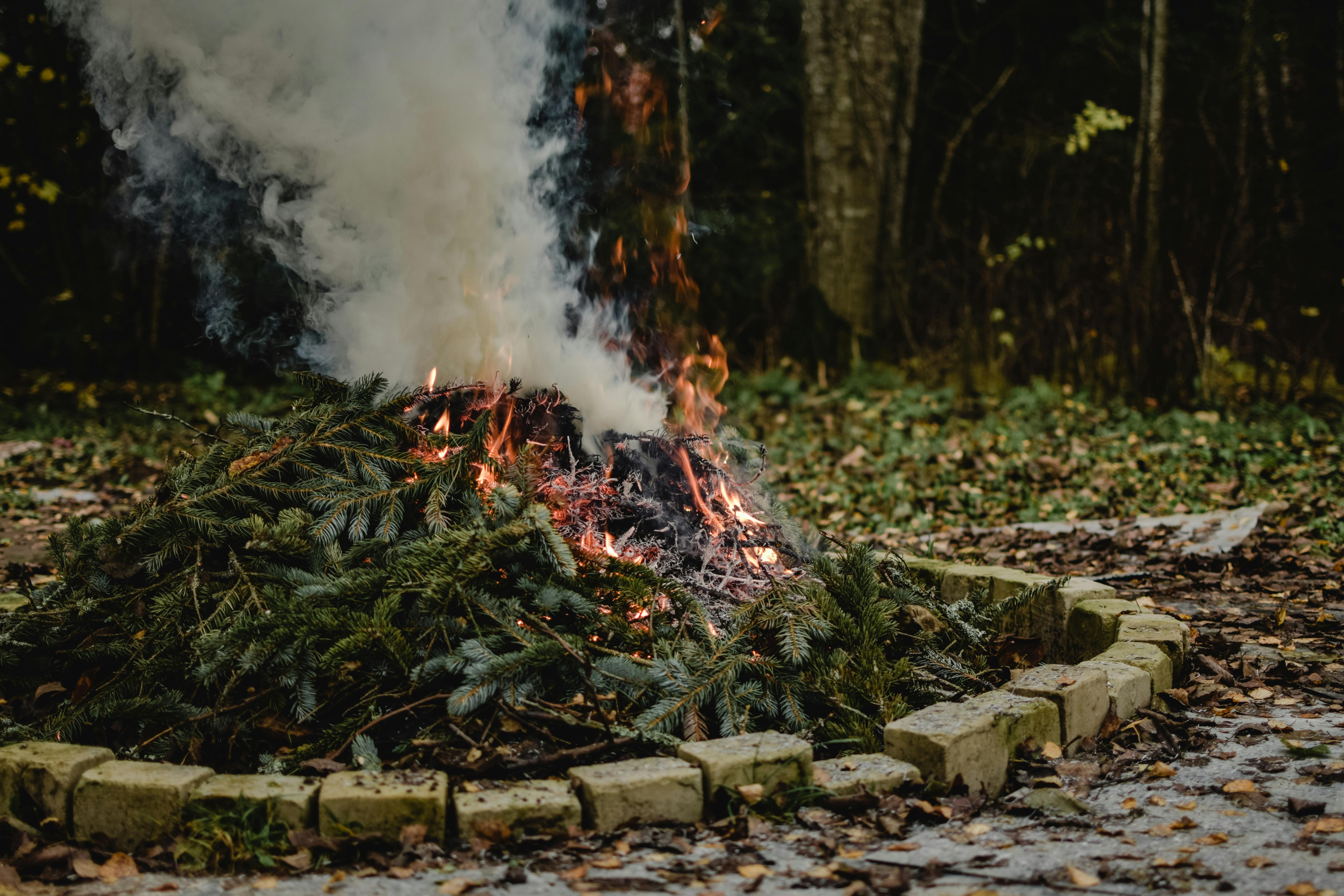 smoking fire pit