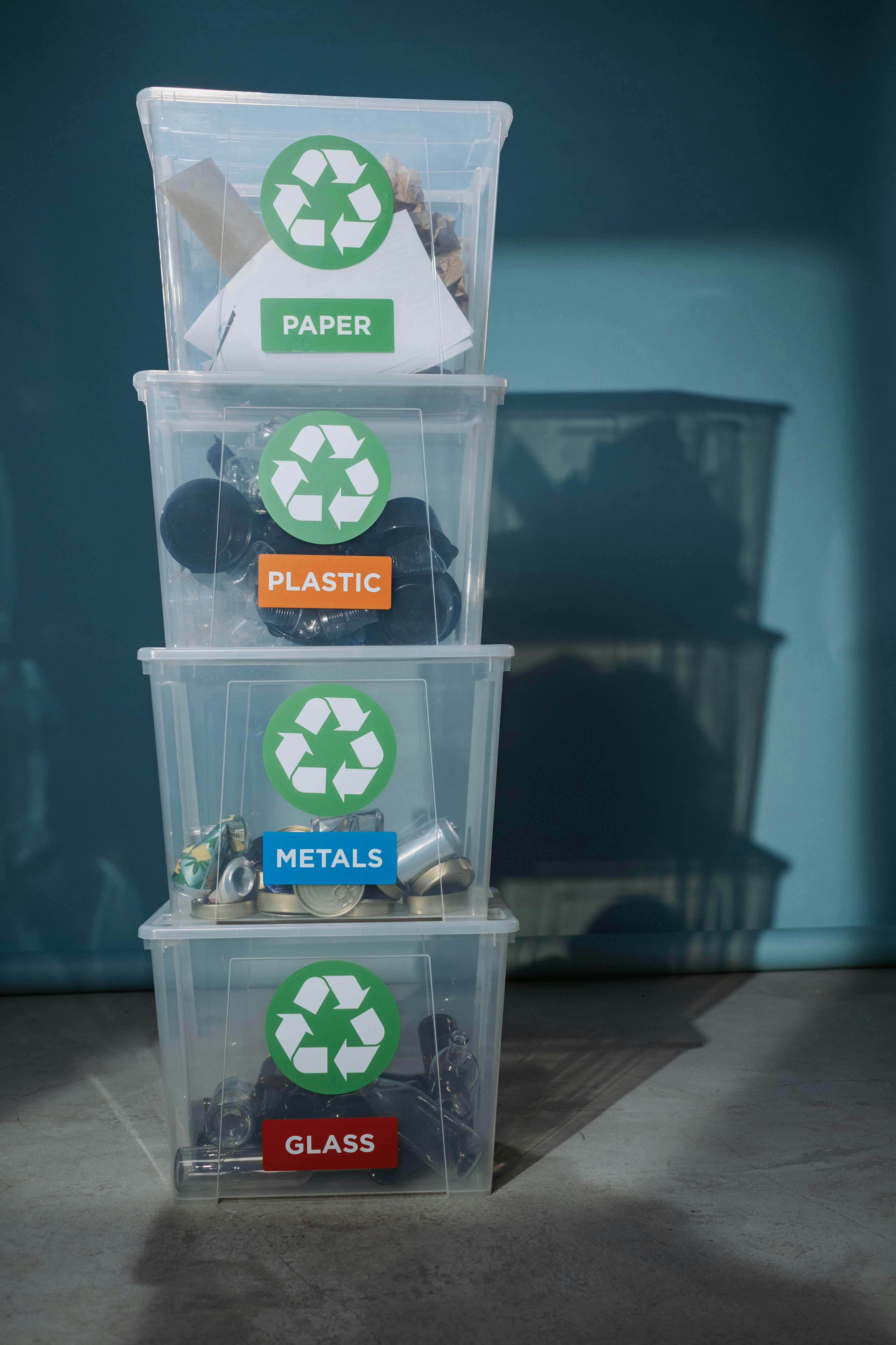 waste segregation in various containers