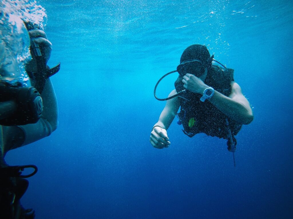 a man snorkeling