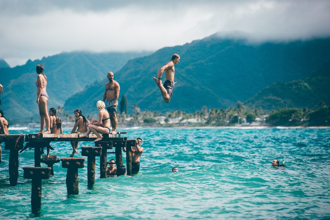 swimming on holiday