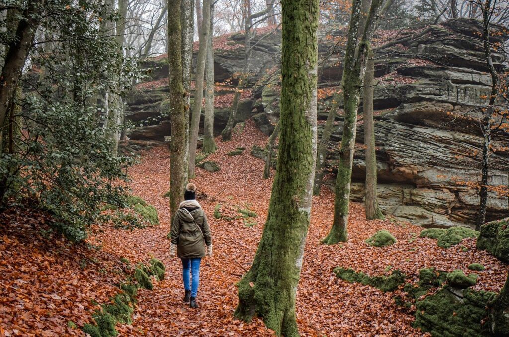 A woman hiking alone in national parks